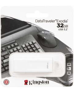 Флешка 32Gb DataTraveler Exodia USB 3 2 gen 1 белый KC U2G32 5R Kingston