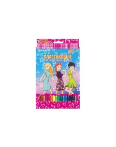 Карандаши цветные Pretty Girls 18 цветов пластиковые заточенные картонная упаковка 180580 Brauberg