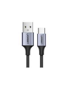 Кабель US288 60128 USB A 2 0 to USB C Cable Nickel Plating Aluminum Braid 2м серый космос Ugreen