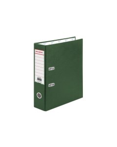 Папка регистратор с покрытием из ПВХ 70 мм зеленая удвоенный срок службы 221818 Brauberg