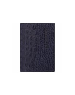 Обложка для паспорта натуральная кожа кайман PASSPORT темно синяя Brauberg