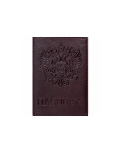 Обложка для паспорта натуральная кожа Virginia Герб темно бордовая Brauberg