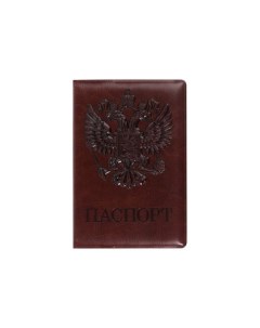 Обложка для паспорта полиуретан под кожу ГЕРБ коричневая 237604 10 шт Staff