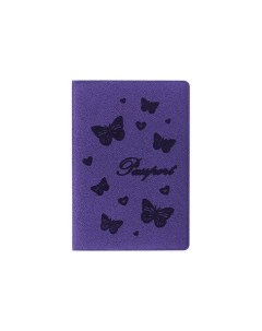 Обложка для паспорта бархатный полиуретан Бабочки фиолетовая 237618 5 шт Staff