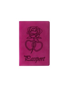 Обложка для паспорта бархатный полиуретан Роза розовая 237619 5 шт Staff