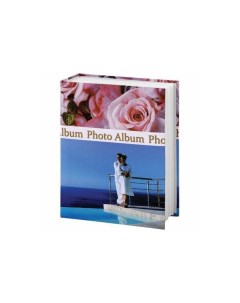 Фотоальбом на 300 4 фотографии 10х15 см твердая обложка Романтика голубой с розовым 390675 Brauberg