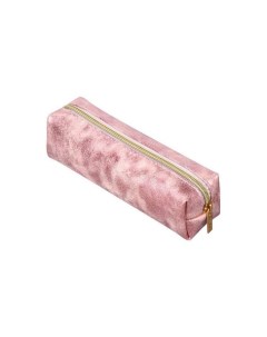228997 Пенал косметичка экокожа Luxury с эффектом позолоты розовый 21 5 6 см Brauberg