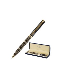 Ручка подарочная шариковая Klondike корпус черный с золотистым золотистые детали пишущий узел 0 7 мм Галант