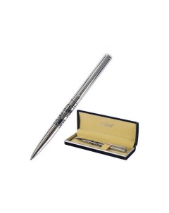 Ручка подарочная шариковая Basel корпус серебристый с черным хромированные детали пишущий узел 0 7 м Галант