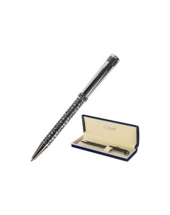 Ручка подарочная шариковая Locarno корпус серебристый с черным хромированные детали пишущий узел 0 7 Галант