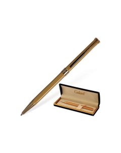 Ручка подарочная шариковая Stiletto Gold тонкий корпус золотистый золотистые детали пишущий узел 0 7 Галант