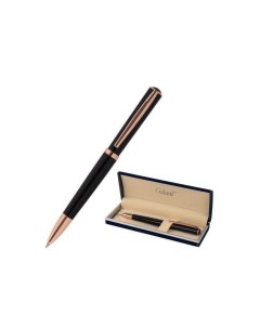 Ручка подарочная шариковая PUNCTUM BLACK корпус черный детали розовое золото узел 0 7 мм синяя 14351 Галант