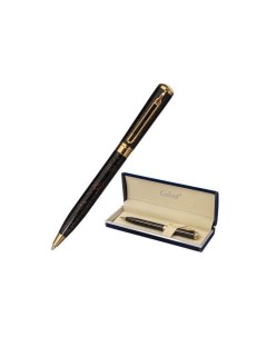 Ручка подарочная шариковая TINTA MARBLE корпус коричневый золотистые детали узел 0 7 мм синяя 143501 Галант