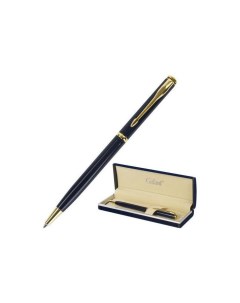 Ручка подарочная шариковая Arrow Gold Blue корпус темно синий золотистые детали пишущий узел 0 7 мм  Галант
