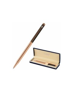 Ручка подарочная шариковая ASTRON корпус черный с золотом детали золотистые узел 0 7 мм синяя 143525 Галант