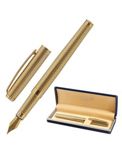 Ручка подарочная перьевая VERSUS корпус золотистый детали золотистые узел 0 8 мм синяя 143528 Галант