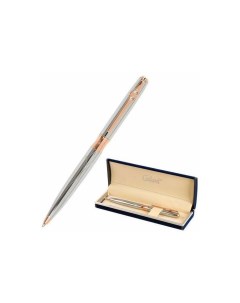 Ручка подарочная шариковая NUANCE SILVER корпус серебристый детали розовое золото узел 0 7 мм синяя  Галант