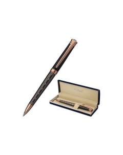 Ручка подарочная шариковая COLLAGE корпус черный металлический детали розовое золото узел 0 7 мм син Галант