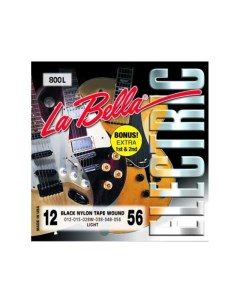 Струны 800L Black Nylon 12 56 для электрогитары La bella