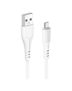 Дата кабель USB 2 4A для micro USB K22m TPE 1м White More choice