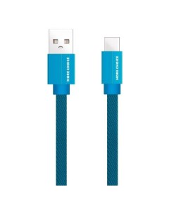 Дата кабель USB 2 1A для Type C плоский K20a нейлон 1м Blue More choice