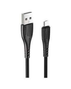 Дата кабель USB 2 4A для micro USB K22m TPE 1м Black More choice