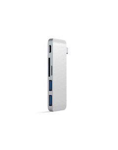 USB хаб Type C USB 3 0 Passthrough Hub для Macbook 12 серебряный Satechi