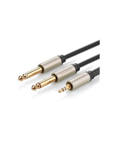 Кабель AV126 10615 3 5mm TRS to Dual 6 35mm TS Audio Cable 2 м серый Ugreen