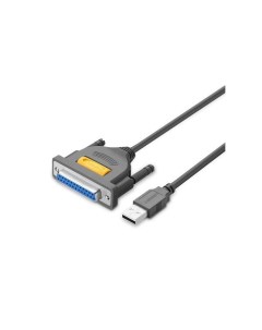 Кабель US167 20224 USB A to DB25 Parallel Printer Cable для принтера 2м серый Ugreen