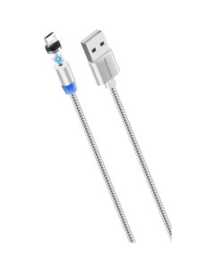 Дата кабель Smart USB 3 0A для micro USB Magnetic K61Sm нейлон 1м Dark Grey More choice