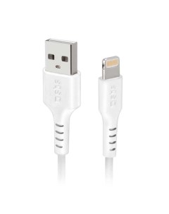 Дата кабель USB Lightning 1м белый Sbs