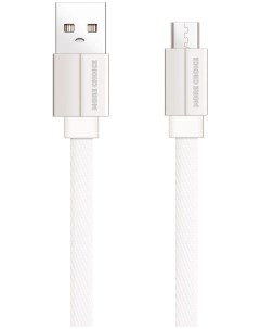 Дата кабель USB 2 1A для micro плоский USB K20m нейлон 1м White More choice