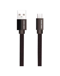 Дата кабель USB 2 1A для micro плоский USB K20m нейлон 1м Black More choice