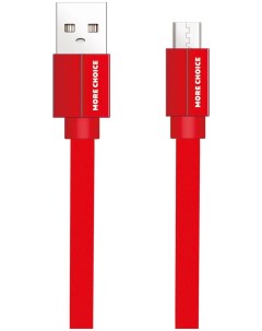 Дата кабель USB 2 1A для micro плоский USB K20m нейлон 1м Red More choice