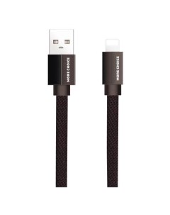 Дата кабель USB 2 1A для Lightning 8 pin плоский K20i нейлон 1м Black More choice