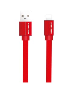Дата кабель USB 2 1A для Lightning 8 pin плоский K20i нейлон 1м Red More choice