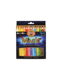 Карандаши с многоцветным грифелем набор 13 шт Magic трехгранные грифель 5 6 мм европодвес 3408013001 Koh-i-noor