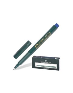 Ручка капиллярная Finepen 1511 СИНЯЯ корпус зеленый линия письма 0 4 мм FC151151 10 шт Faber-castell