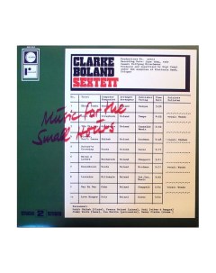 8018344121208 Виниловая пластинка Clarke Kenny Boland Francy Music For The Small Hours Fa