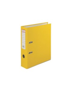Папка регистратор с покрытием из ПВХ 80 мм с уголком желтая удвоенный срок службы 227194 Brauberg