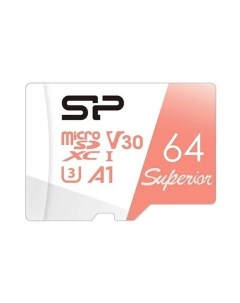 Карта памяти microSD 64GB Superior A1 microSDXC Class 10 UHS I U3 100 80 Mb s Silicon power