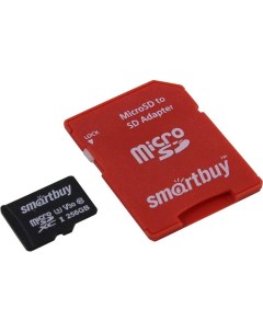 Карта памяти micro SDXC 256Gb Pro UHS I U3 ADP 90 70 Mb s Smartbuy