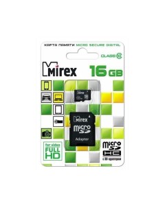 Карта памяти MicroSDHC 16Gb Class 10 13613 AD10SD16 adapter Mirex
