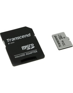 Карта памяти micro SDHC 32Gb 300S UHS I U1 ADP 90 45 Mb s Transcend