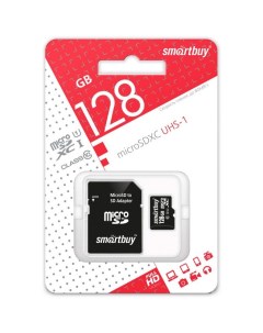 Карта памяти micro SDXC 128Gb Class 10 UHS I ADP Smartbuy