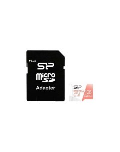 Карта памяти Superior A1 MicroSDXC 128Gb Class 10 SP128GBSTXDV3V20SP адаптером SD Silicon power