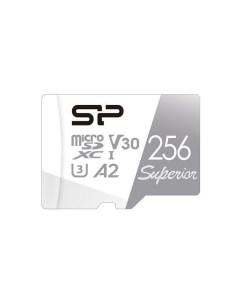 Карта памяти micro SDXC 256Gb Superior UHS I U3 V30 A2 ADP 100 80 Mb s Silicon power