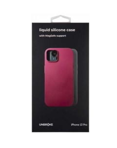 Чехол накладка liquid silicone case MagSafe support для iPhone 13 Pro винная Unbroke