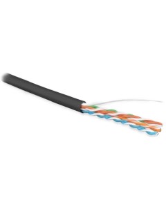 Кабель витая пара U UTP 5e кат 4 пары UUTP4 C5E S24 OUT LSZH BK 500 24AWG 0 51 мм медь одножильный s Hyperline