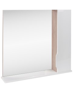 Шкаф зеркальный Рондо 75 см правый цвет светлое дерево белый Без бренда